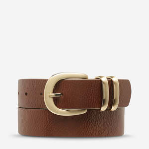 Belts All: Status Anxiety Let it Be Women's Belt - Tan/Gold