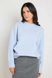 Stories Be Told: Stories Be Told True Ice Blue Crewneck Knit Jumper - Ice Blue