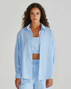 Sass Alani Shirt - Blue White Stripe