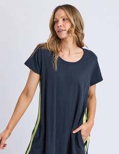 Foxwood Recovery Dress - Navy & Neon Lemon