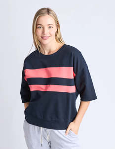 Elm Nico Sweat - Navy/Sugar Coral Panels