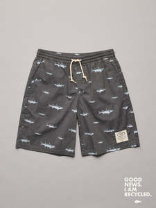 Just Another Fisherman Mullet Stack Volley Shorts - Antique Black