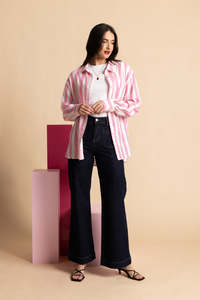 Leila+Luca Essential Shirt - Pink Stripe