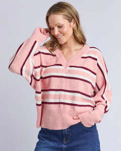 Good Friday Discount: Elm Elsa Stripe Knit - Rose Stripe