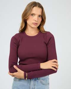 Silent Theory Rib LS Tee - Cherry
