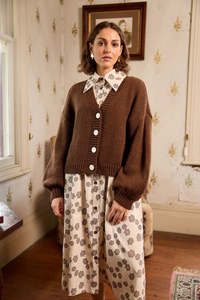 Thing Thing Huddle Cardigan - Chocolate