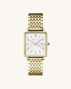 Accessories Giftware: Rosefield Womens Watch - The Boxy Gold/White Dial