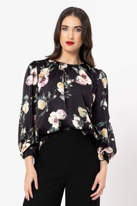 Leila Luca: Leila + Luca Lorenza Blouse - Ink Bloom