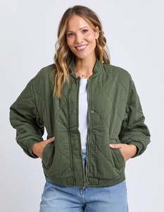 Elm Jean Bomber Jacket - Four Leaf Clover
