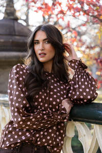 Seeking Lola Harper Top - Pink Polka