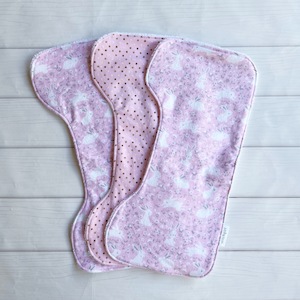 Products: 3 Shoulder Burp Towels – Pink Bunnies – StitchGirl