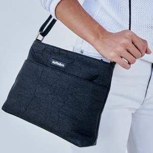 Bags: Duffle&Co: The Greta Pinatex Crossbody - Black