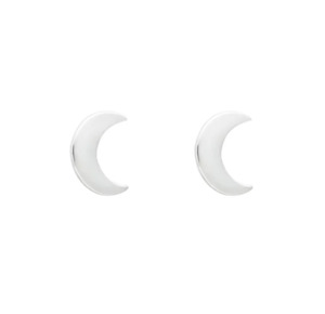 Earrings: Wicken: Baby Moon Earrings - Silver