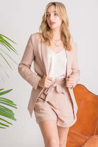 Linen Love: Linen Blazer - Blush