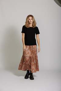 Summer Wedding: Audrey Skirt - Rust Paisley print