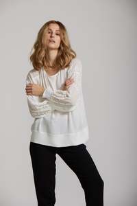 Workwear: Lace Sleeve Top - White