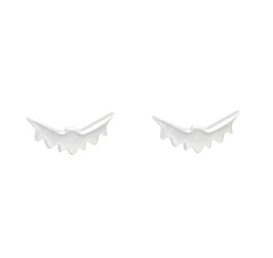 Summer Workwear Ready: Wicken: Baby Bat Earrings - Silver