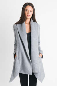 Stitch Sale: Wrap Coat - Grey Marle