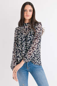 The Summer Sale: Olivia Blouse - Navy Floral