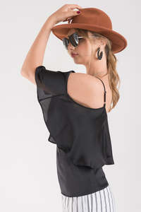 Ruffle Cami - Black
