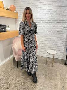 The Summer Sale: Lexi Dress - Black Paisley print