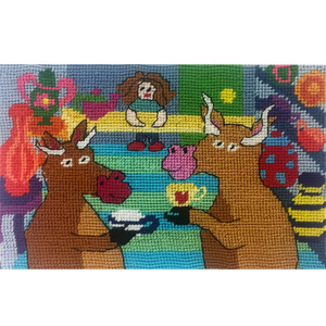 Needlepoint Postcards: Bulls in the China