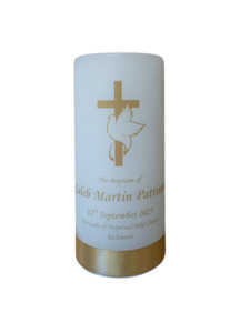 Baptism Candle 14cm: Design 3