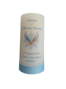 Candles: Baptism Candle 14cm: Design 2