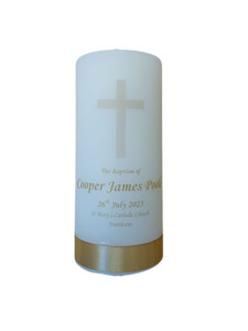 Baptism Candle 14cm: Design 1