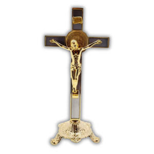 Religious Items: Standing Crucifix: 9.5cm x 20cm