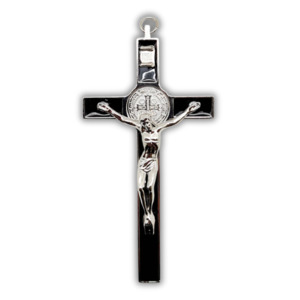 Religious Items: Crucifix: Silver Plated with Enamel Inlay (5.5cm x 11cm)