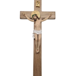 Religious Items: Crucifix: Wooden (painted corpus) 40cm