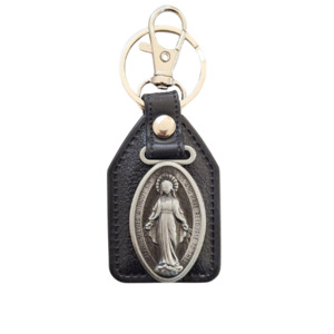 Our Lady of Grace Keyring (black backing)