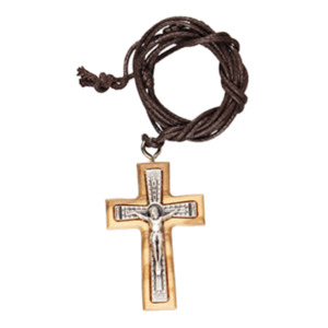 Olive Wood Crucifix - On Cord