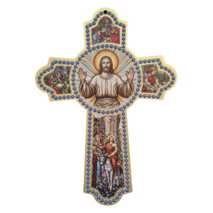 Crucifixes Crosses: The Welcome Cross: 15cm wooden cross with explanation