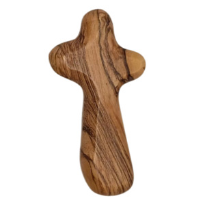 Crucifixes Crosses: Hand Held Comfort Cross: Olive Wood from Israel