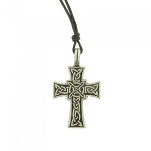 Crucifixes Crosses: Pewter Celtic Cross on Black cord