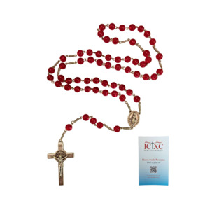 Rosaries: SJB Handmade Rosary - Red Glass