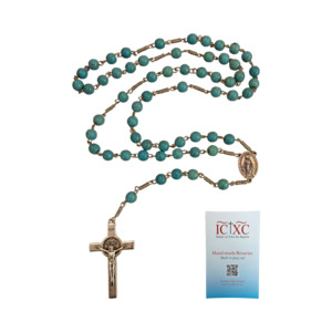 SJB Handmade Rosary - Aqua Blue 2