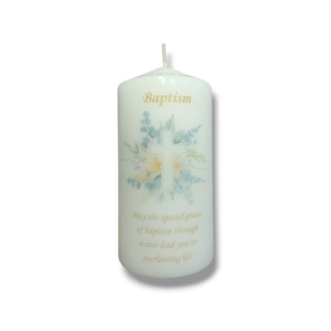 Baptism Candle 12cm: Floral