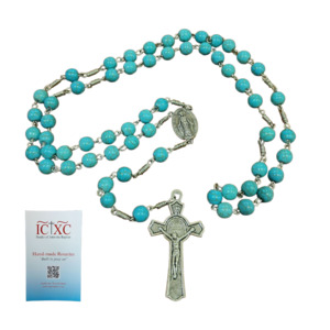 SJB Handmade Rosary - Aqua Blue 1