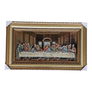 The Last Supper - Da Vinci Gold Frame Tapestry (74cm x 44cm)
