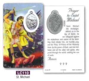 Laminated Card & Medal: St Michael the Archangel (LC110)