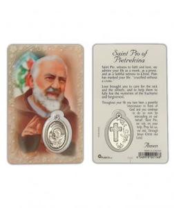 Padre Pio - Laminated Card & Medal