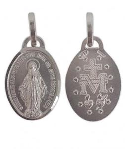 Religious Items: Miraculous Medal Sterling Silver: 1.5cm