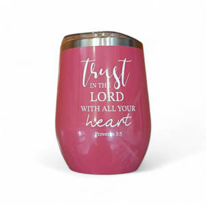 Gifts Cards: Tumbler Mug St/Steel 360ml - Trust in The Lord - Maroon