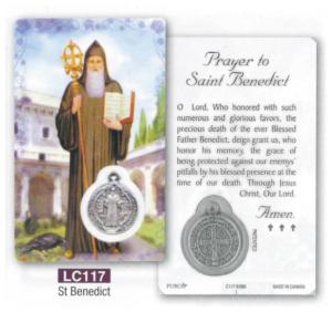 Saints 1: St Benedict - Laminated Card & Medal