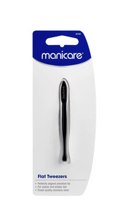 Products: Manicare Flat Tweezers Black St Lukes Pharmacy