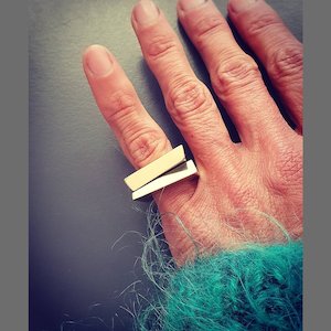 Fidget Unity Ring: Angular Ring Set - Sterling Silver and or Bronze