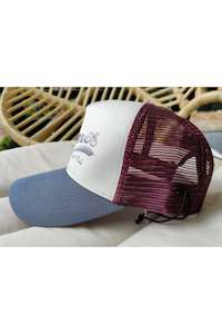 His: Old Skool Trucker Cap - Maroon and Charcoal